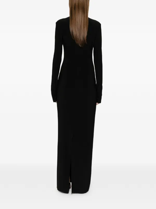norma kamali knitted maxi dress long-sleeve | Black PDQ Dresses