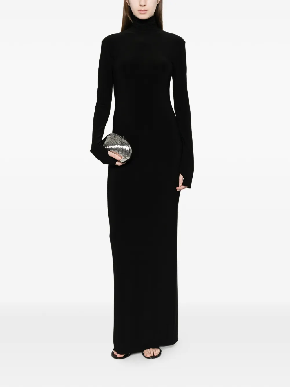 Norma Kamali Maxi-jurk met lange mouwen Zwart