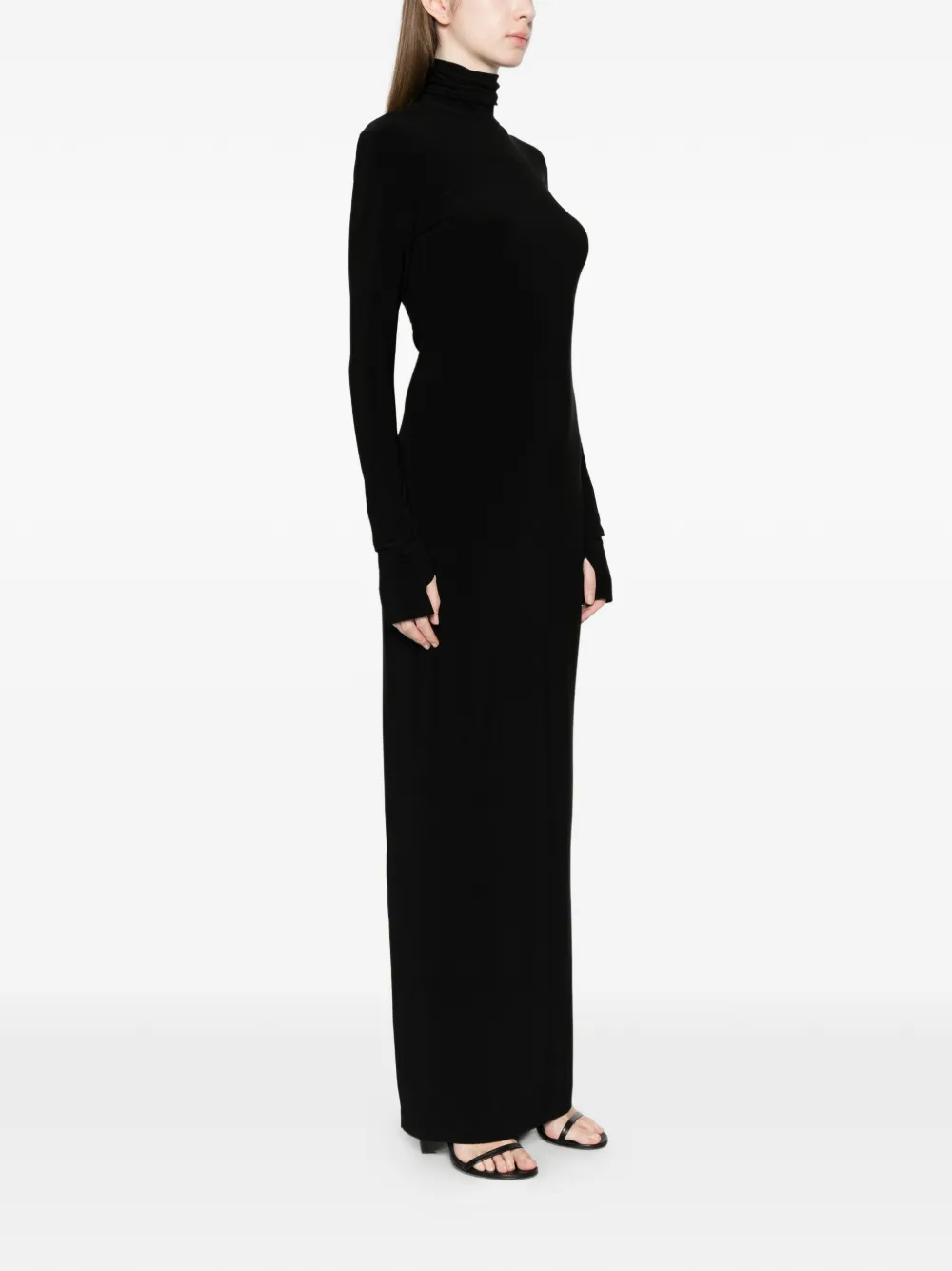 Norma Kamali Maxi-jurk met lange mouwen Zwart