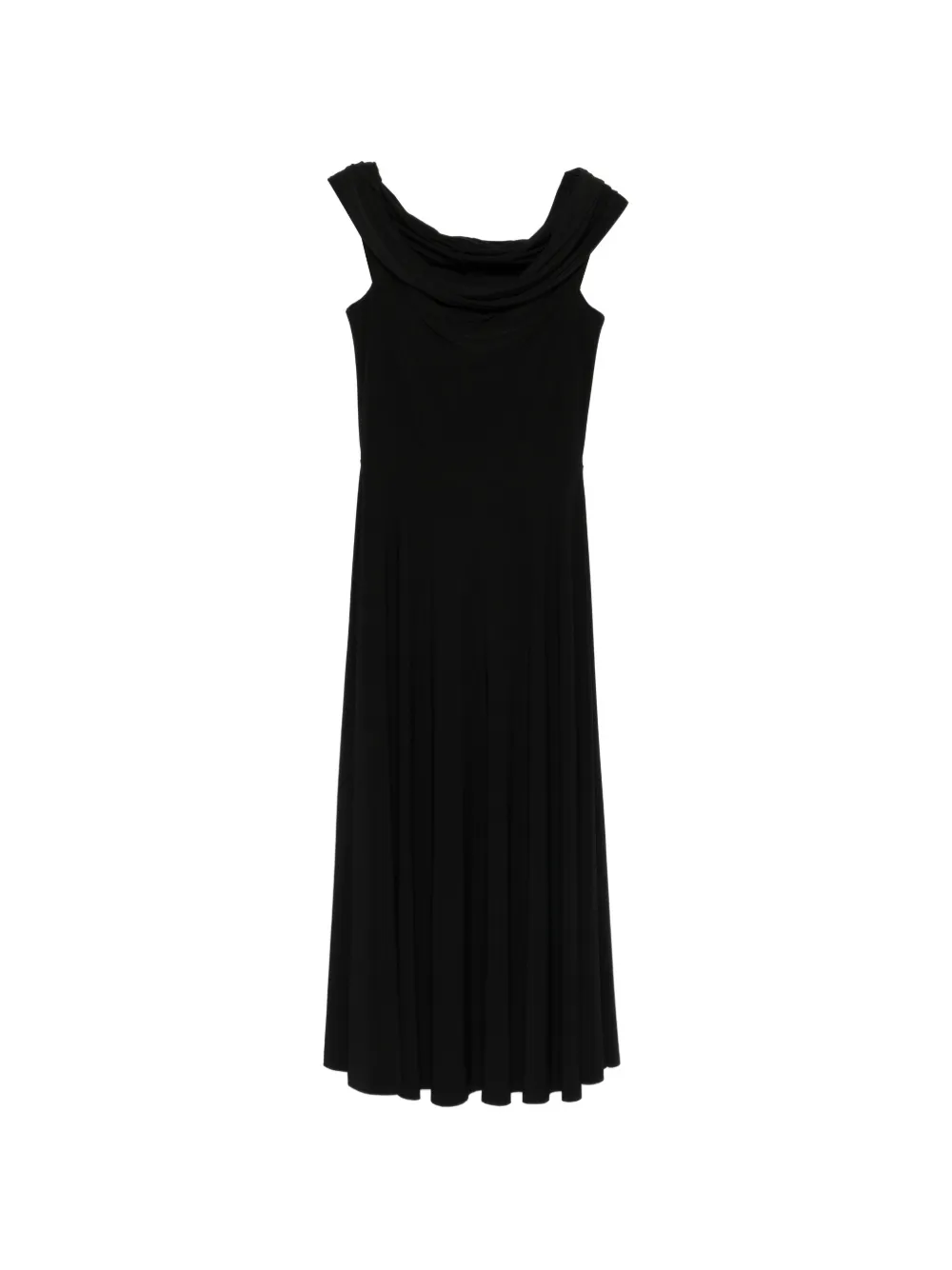 Norma Kamali draped sleeveless midi dress - Nero