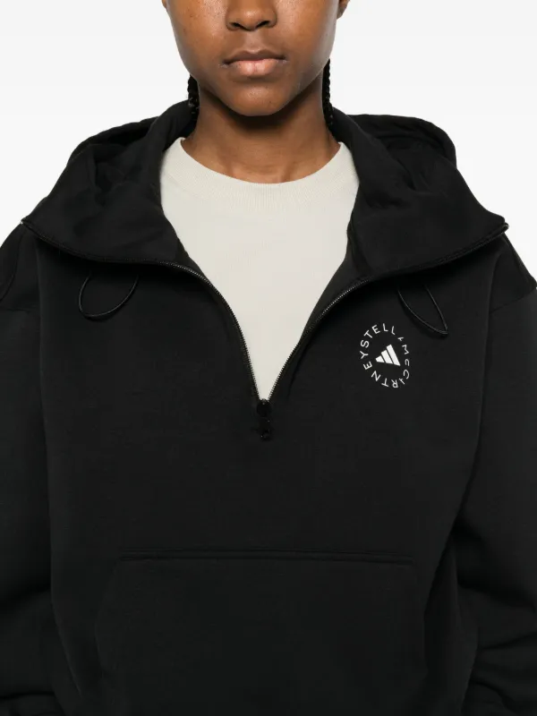 Stella McCartney フーディーパーカー Adidas By Stella McCartney half-zip Hooded Sweatshirt | Black