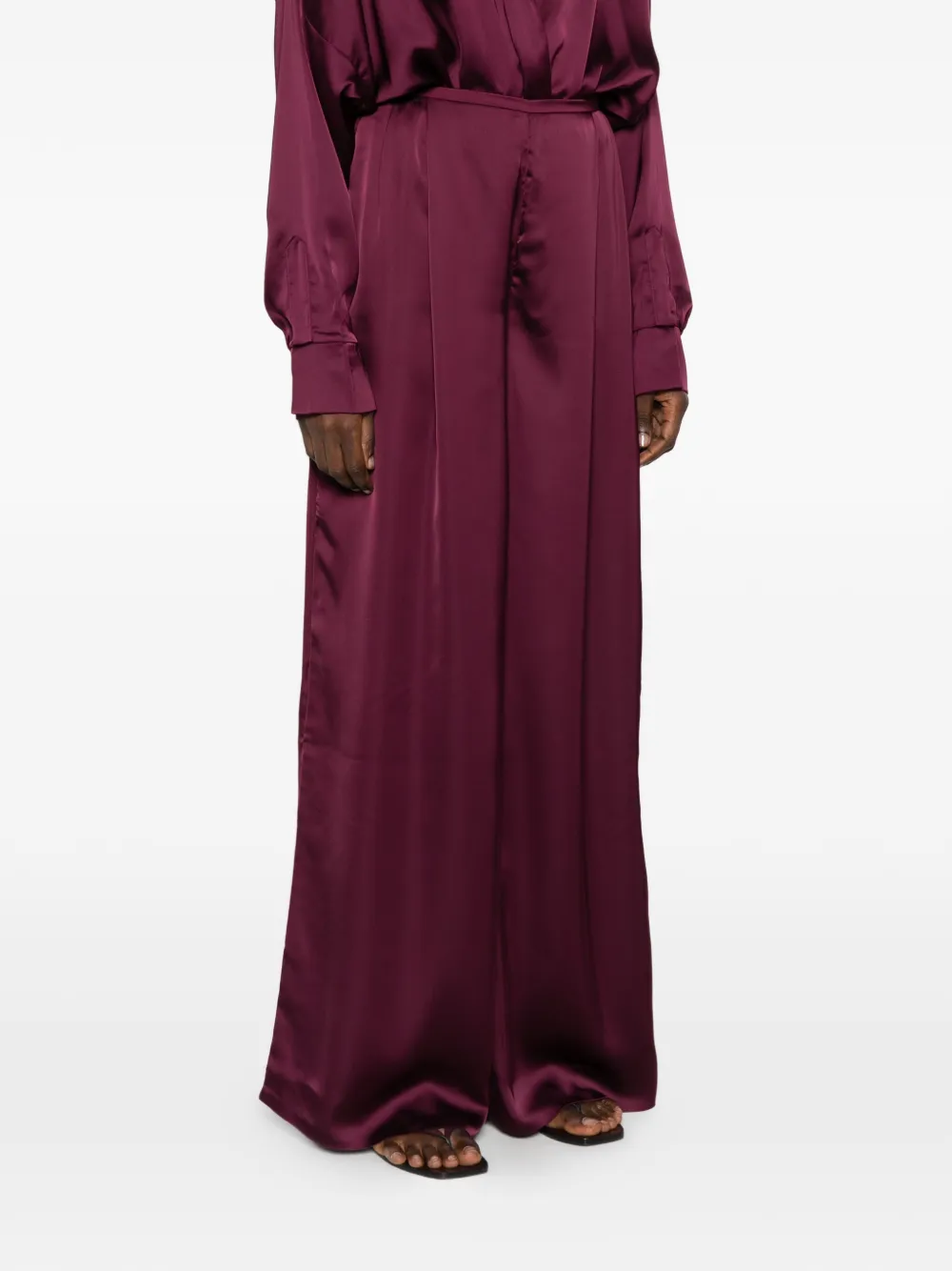 Norma Kamali Geplooide pantalon Paars