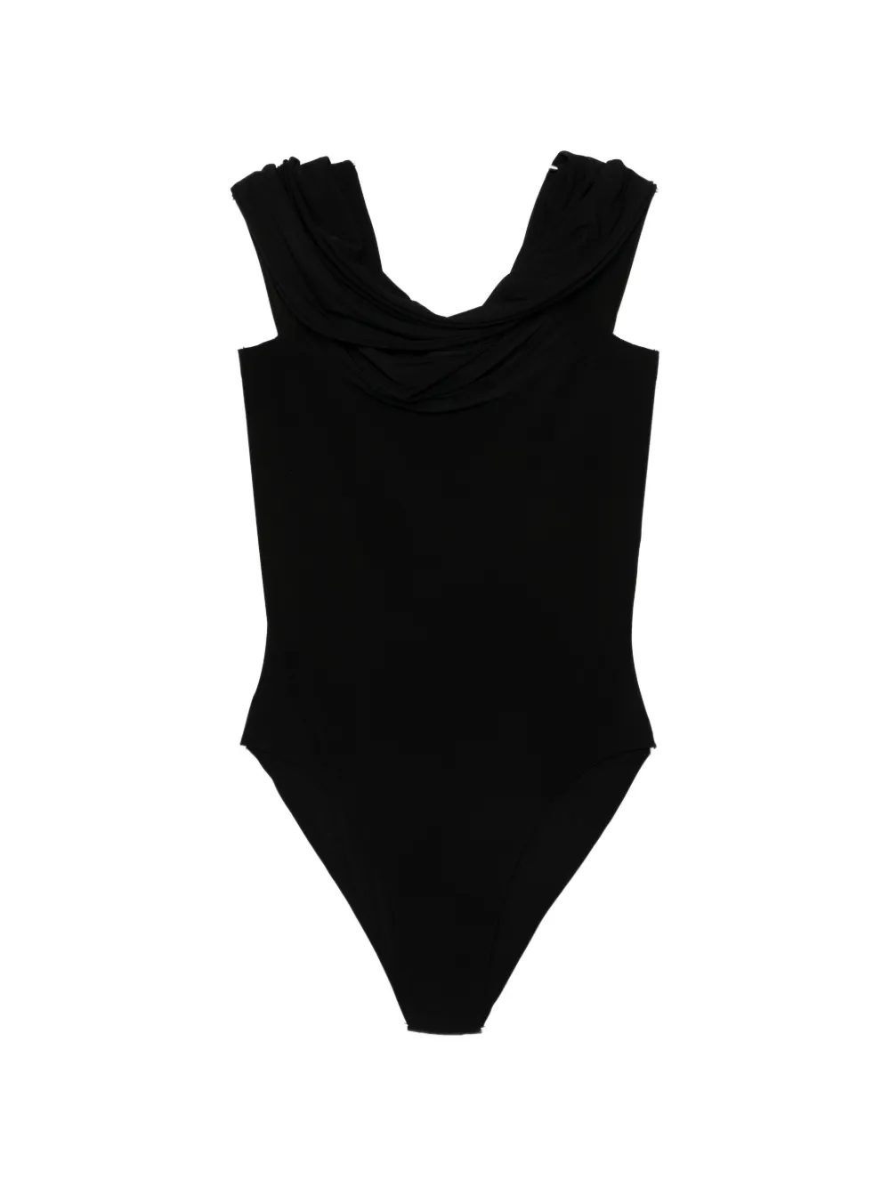 Norma Kamali Draped Bodysuit In Black