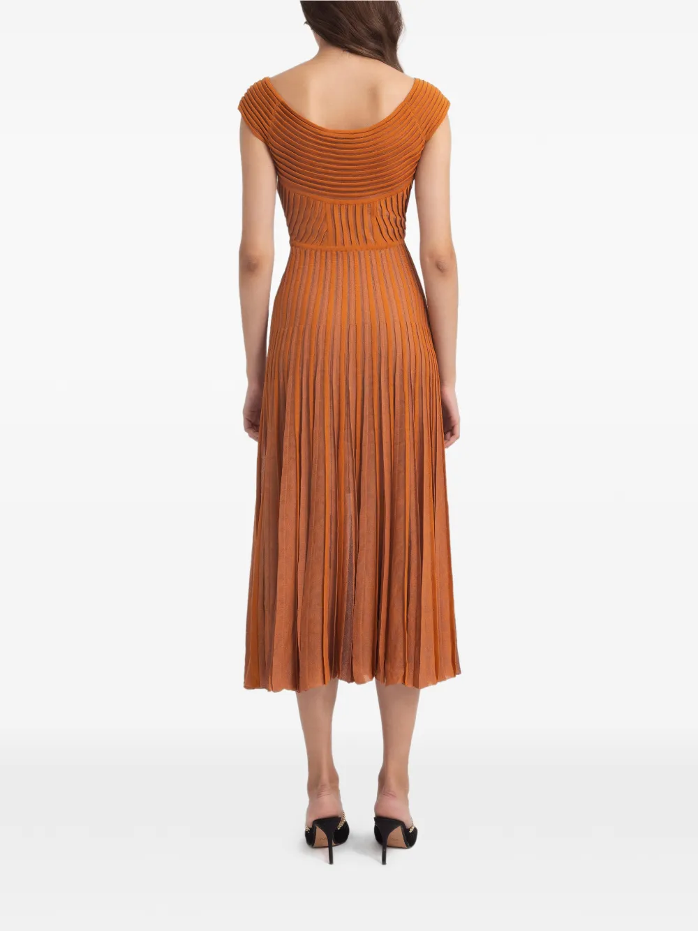 Gemy Maalouf Off-shoulder midi-jurk Oranje