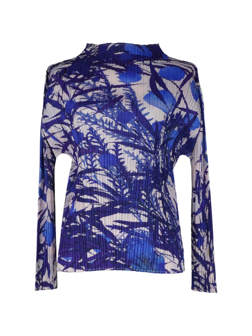 Pleats Please Issey Miyake pleated floral print top - Blu