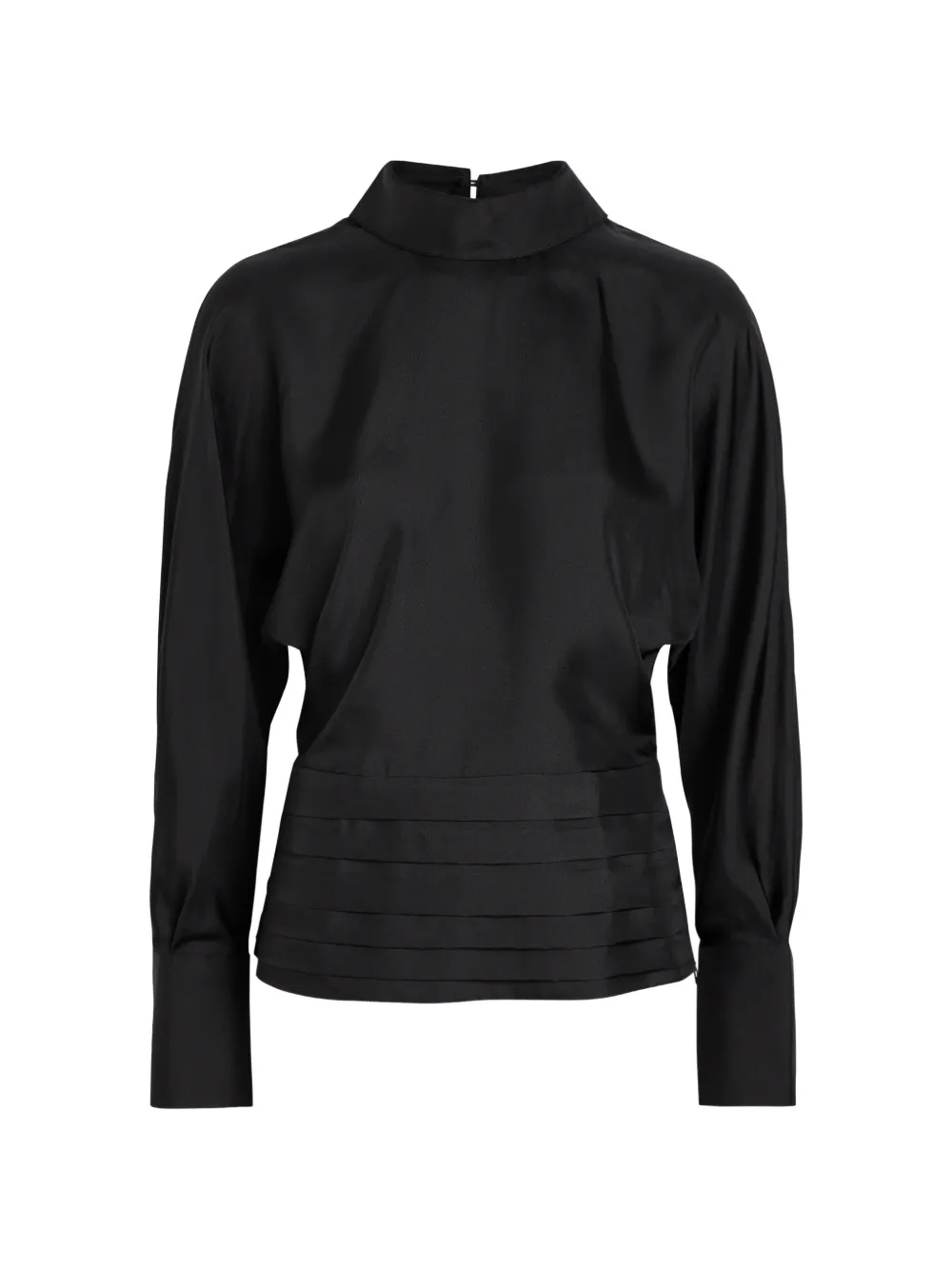 Róhe funnel-neck pleated top - Black