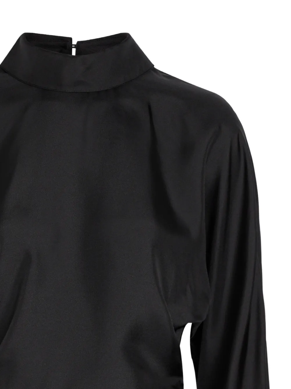  Róhe Funnel-neck Pleated Top - Black 