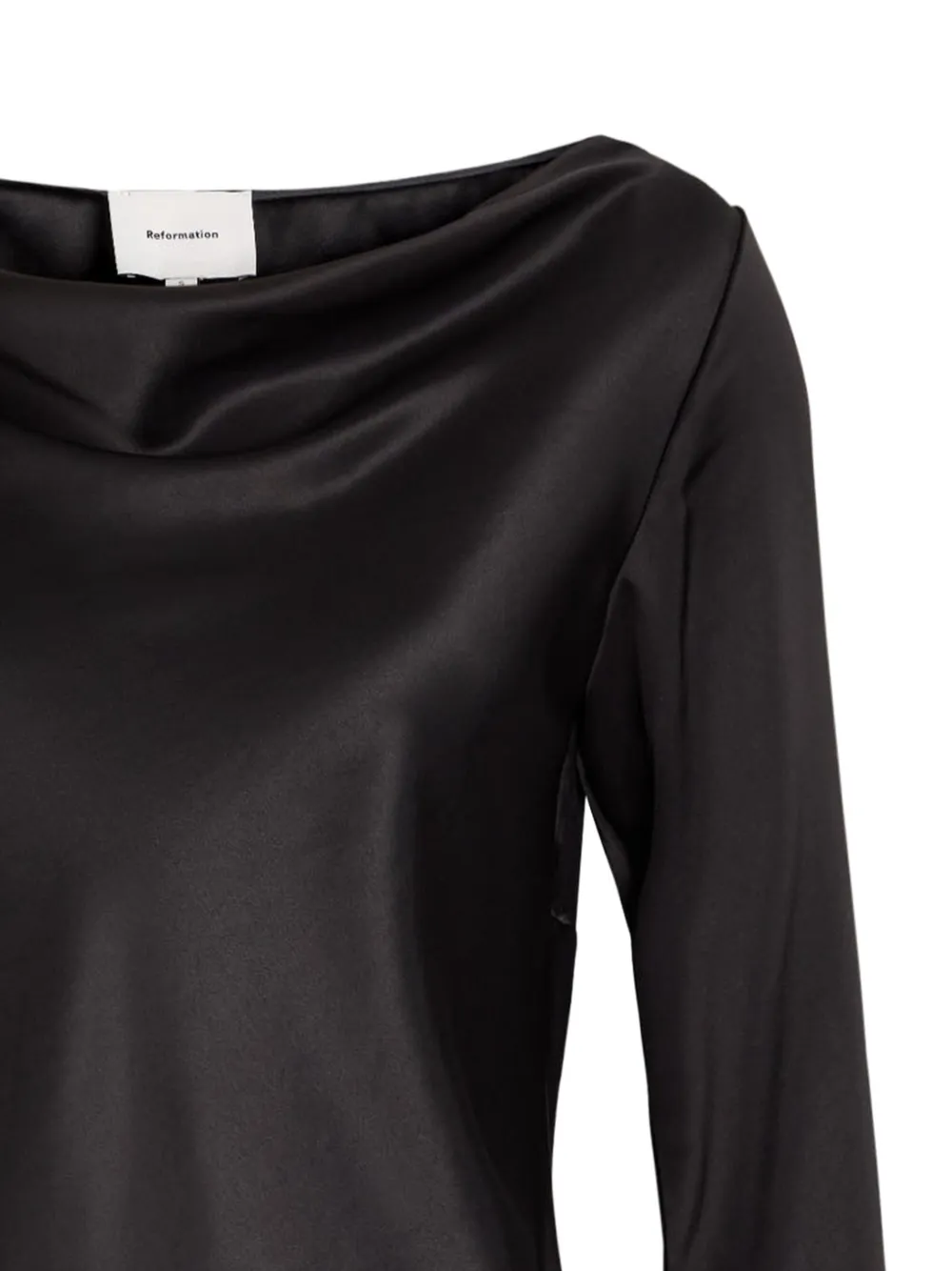  Reformation Mini Pike Satin Dress - Black 
