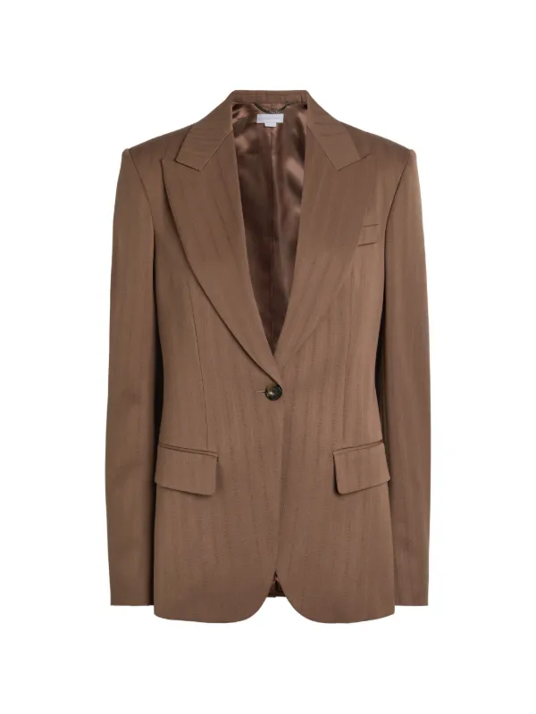 Stella McCartney Buttoned Single-breasted Blazer in Brown