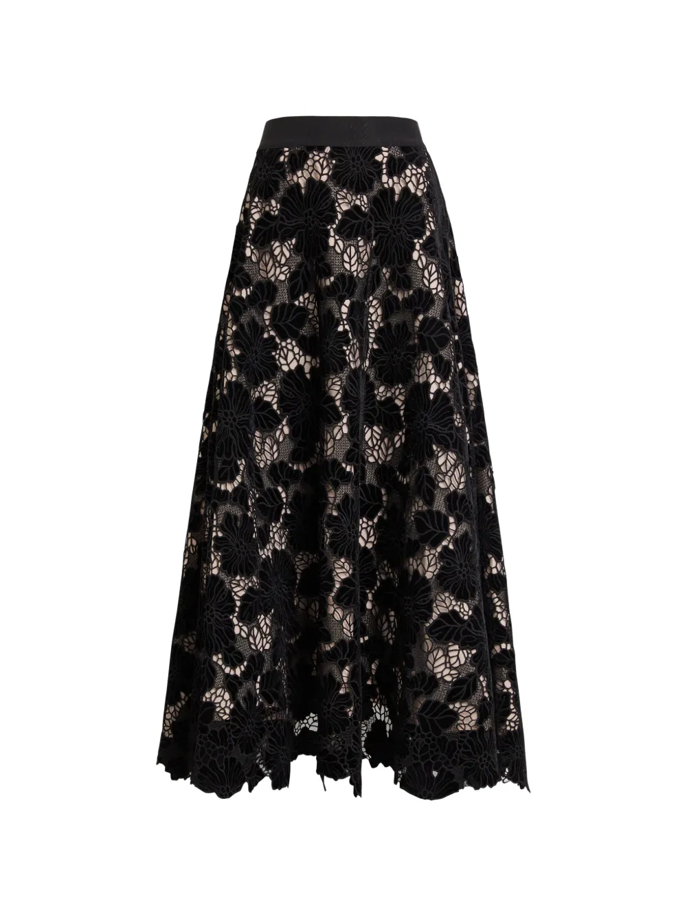 alice + olivia Lorena lace maxi skirt - Nero