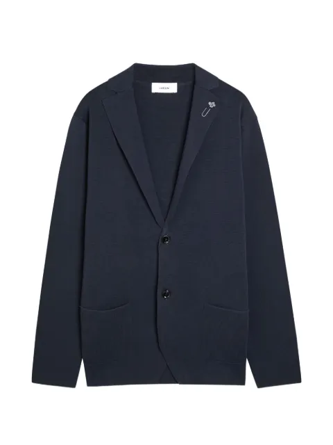 Lardini button-up floral-pin cardigan