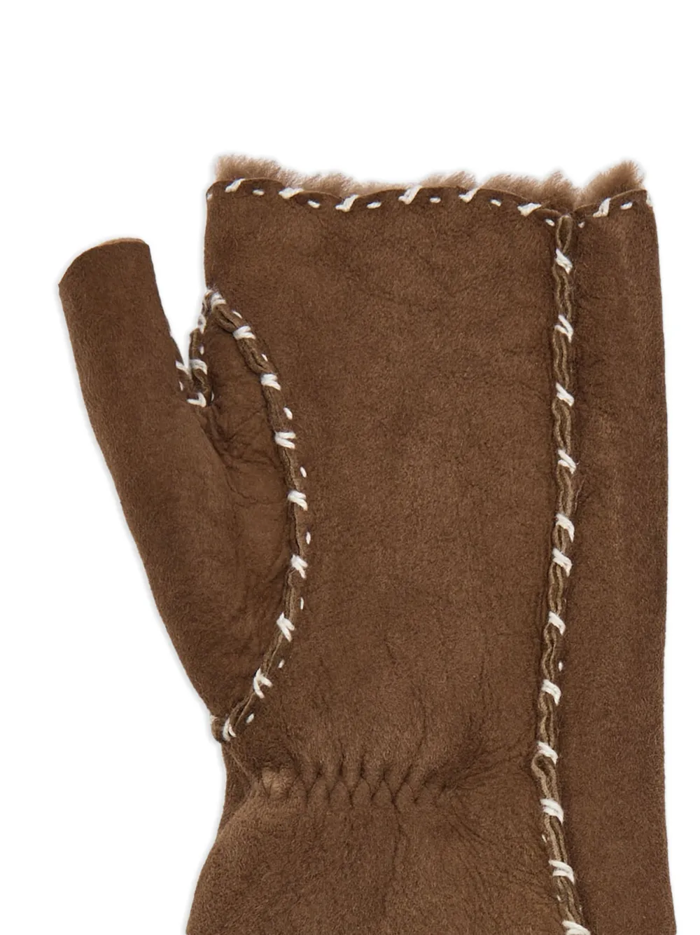  Agnelle Stitch Detail Gloves - Brown 