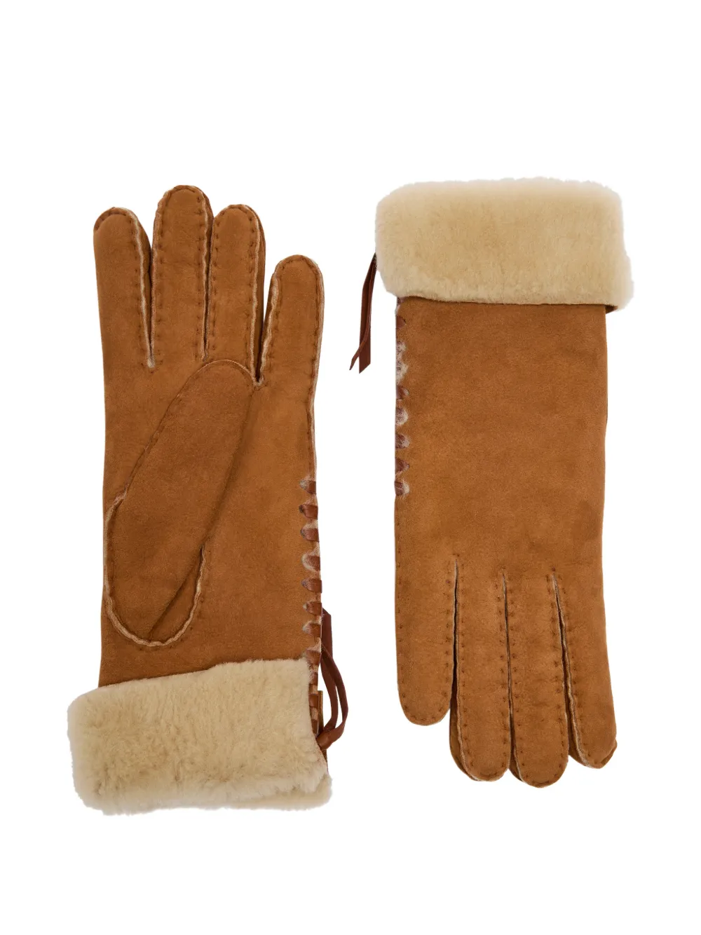 Agnelle Mia leather gloves - Marrone