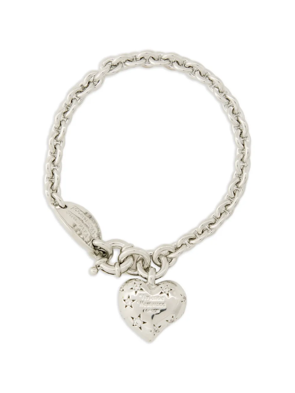 Vivienne Westwood Bracciale a catena Lee con pendente a cuore - Argento