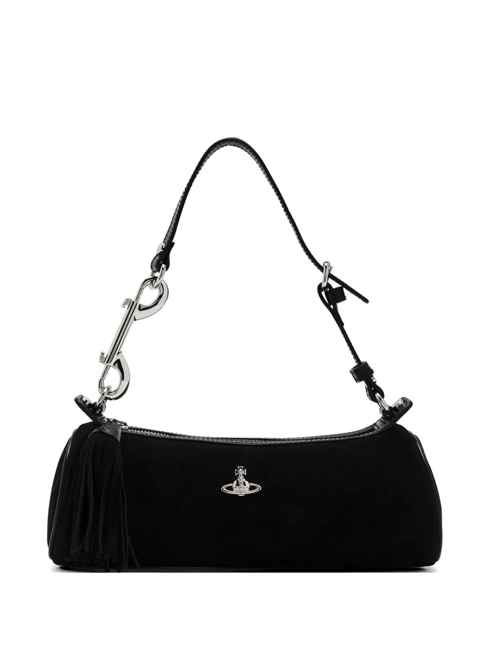 Vivienne Westwood Cindy logo-detail suede bag - Nero