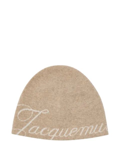 Jacquemus logo-intarsia beanie hat