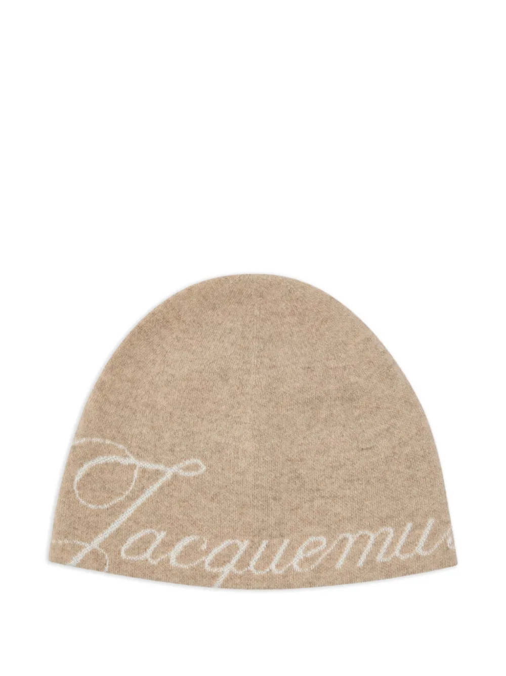 Jacquemus logo-intarsia beanie hat - Toni neutri