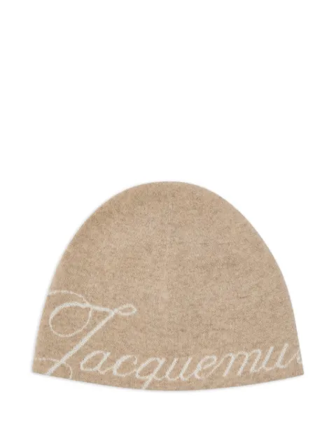 Jacquemus logo-intarsia beanie hat