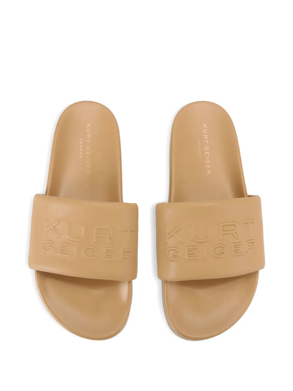 Kurt Geiger London Stacked slippers met logo-reliëf Beige
