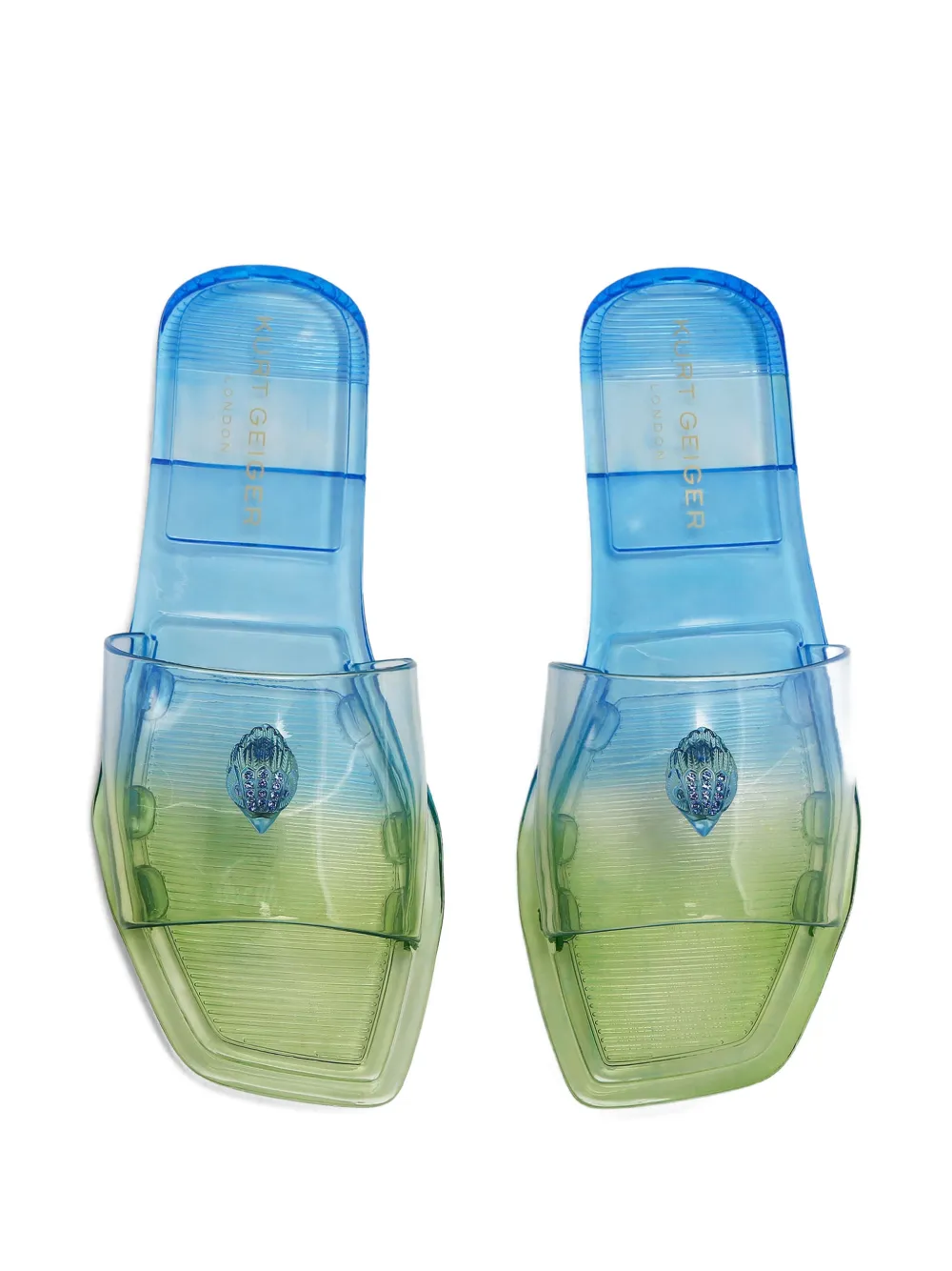 Kurt Geiger London Maddison slippers met logopatch Blauw