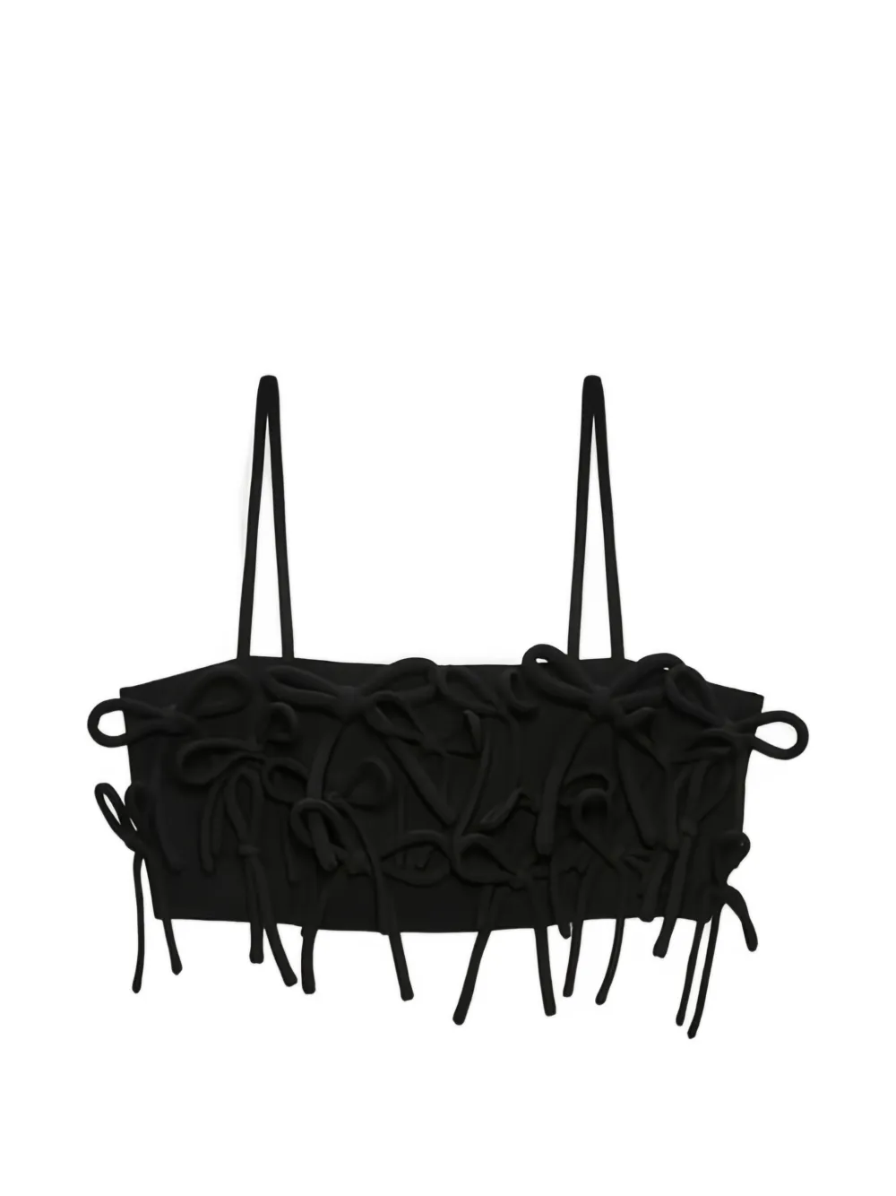 MSGM black cady cropped top - Nero