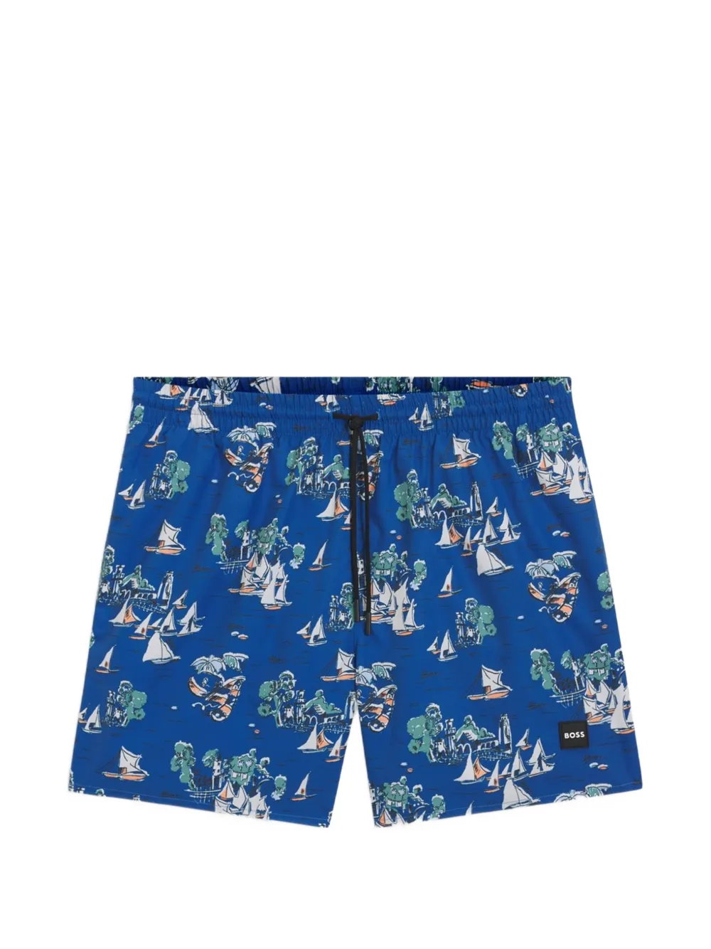 BOSS Costume da bagno con applicazione - Blu