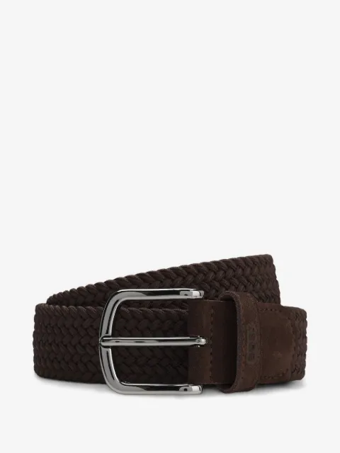 BOSS woven belt with suede trims