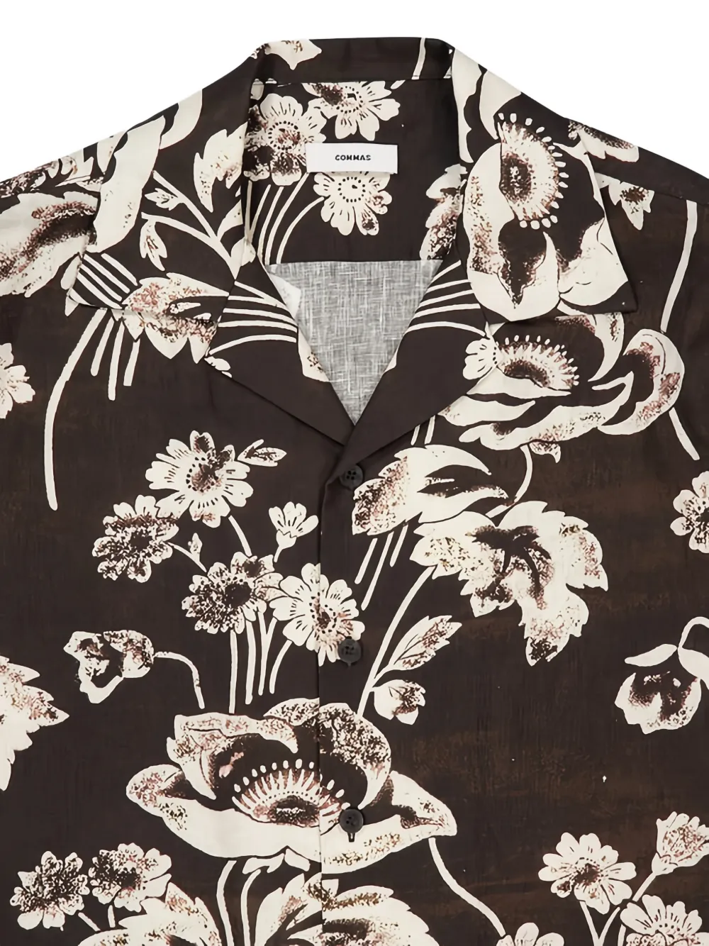  Commas Painted Peonies Shirt - Brown 