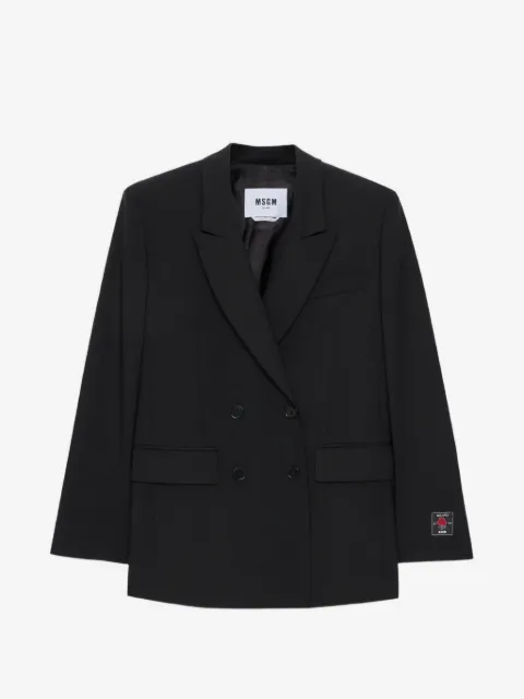 MSGM double-breasted patch blazer