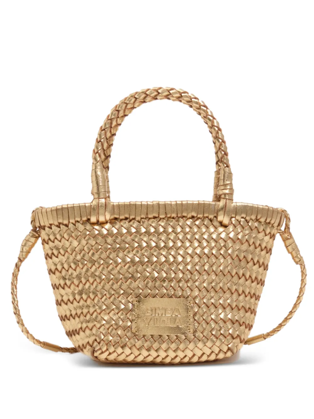 BIMBA Y LOLA mini woven top-handles leather tote bag · OS