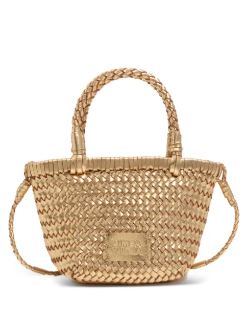 BIMBA Y LOLA  mini woven top-handles leather tote bag