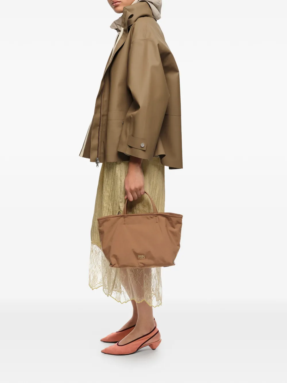 BIMBA Y LOLA Medium gabardine shopper Bruin