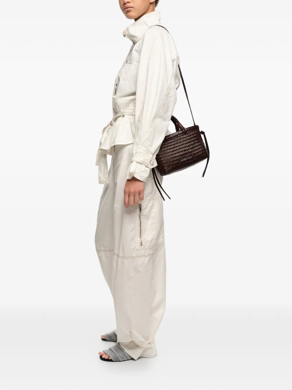 Bimba y Lola Kleine leren shopper Bruin