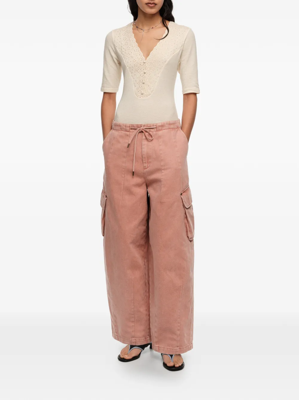  Bimba Y Lola Drawstring Cargo Pants - Pink 