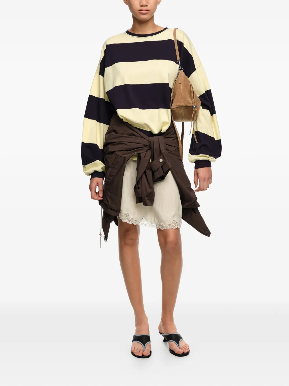 BIMBA Y LOLA Gestreept oversized T-shirt Blauw