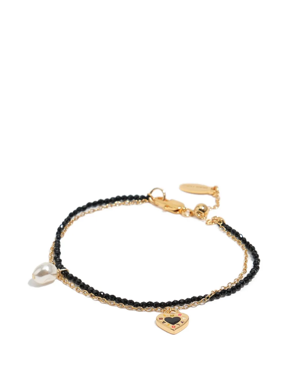 BIMBA Y LOLA Bracciale con ciondolo a cuore - Nero