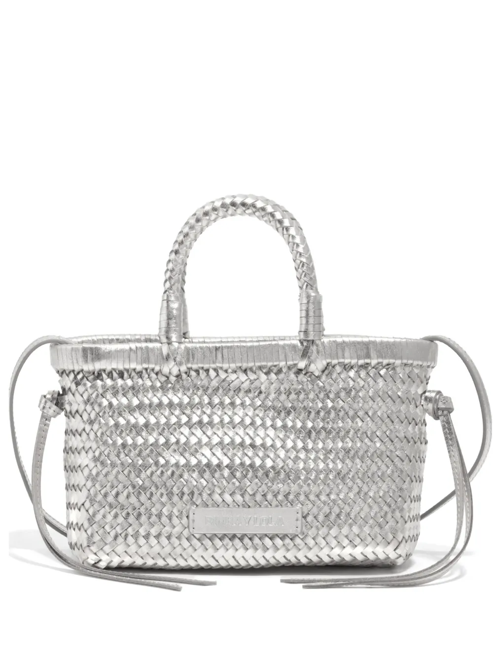 Bimba y Lola Borsa tote mini con manico intrecciato - Argento