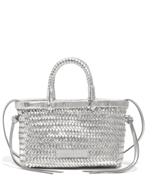Bimba y Lola mini braided-handle leather tote bag