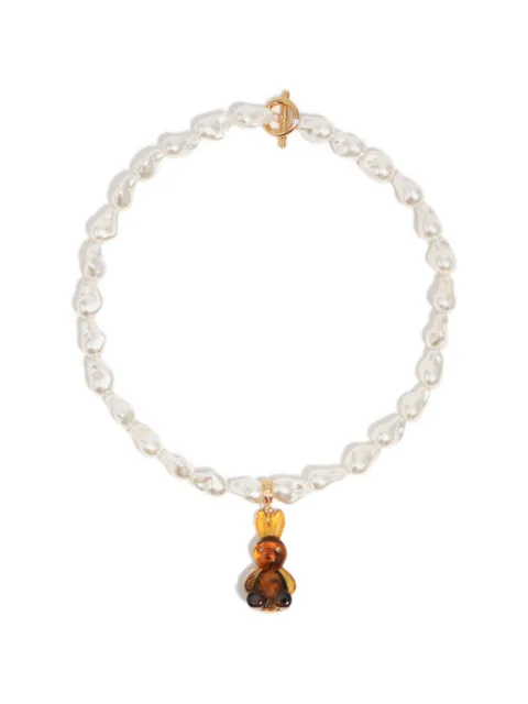 Bimba y Lola stones rabbit pendant necklace
