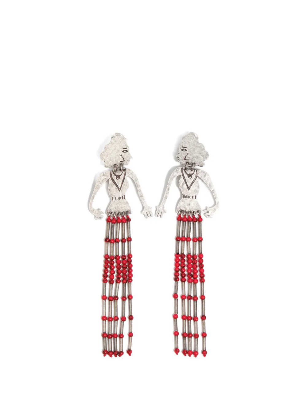 Bimba y Lola Orecchini Silhouette con perline - Argento