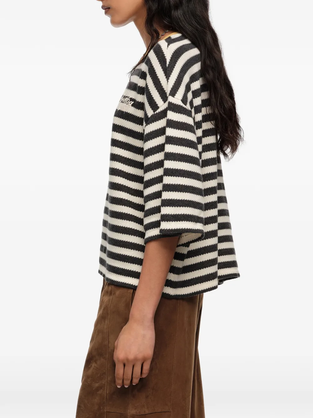 BIMBA Y LOLA T-shirt met geborduurd logo Zwart