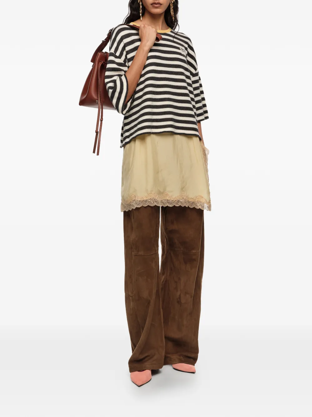 BIMBA Y LOLA T-shirt met geborduurd logo Zwart