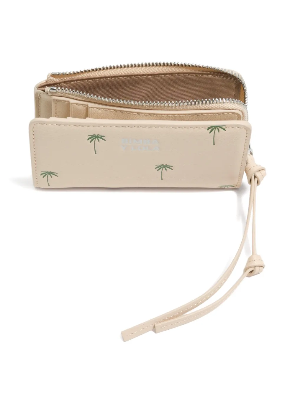  Bimba Y Lola Palms Zip Leather Wallet - Neutrals 