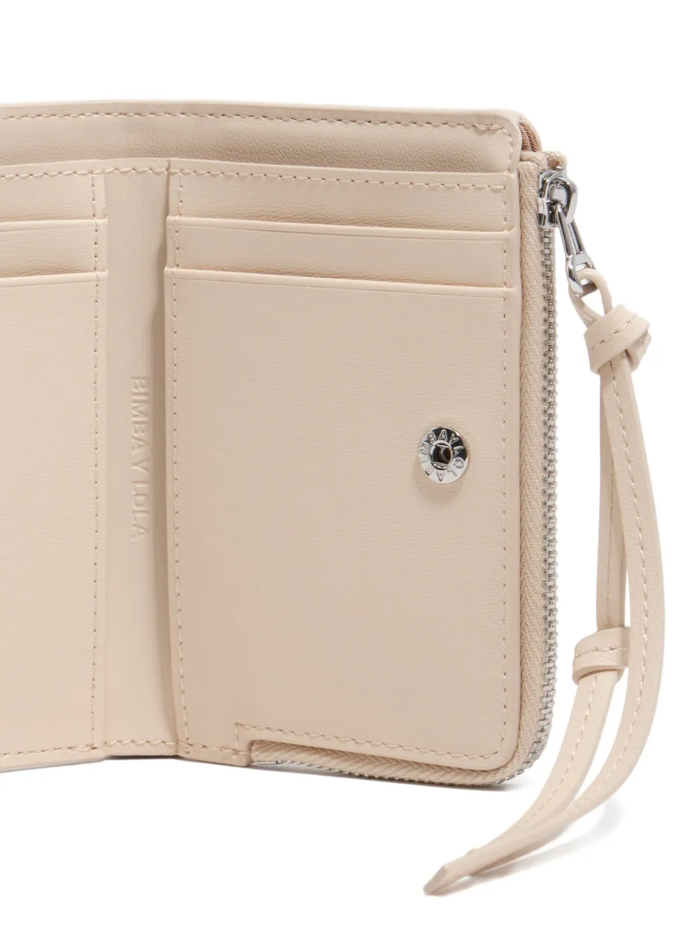 BIMBA Y LOLA Palms leren portemonnee met rits Beige