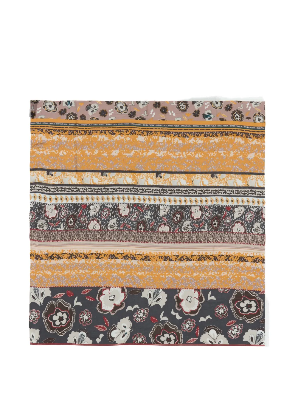 Bimba y Lola Sciarpa a fiori - Toni neutri