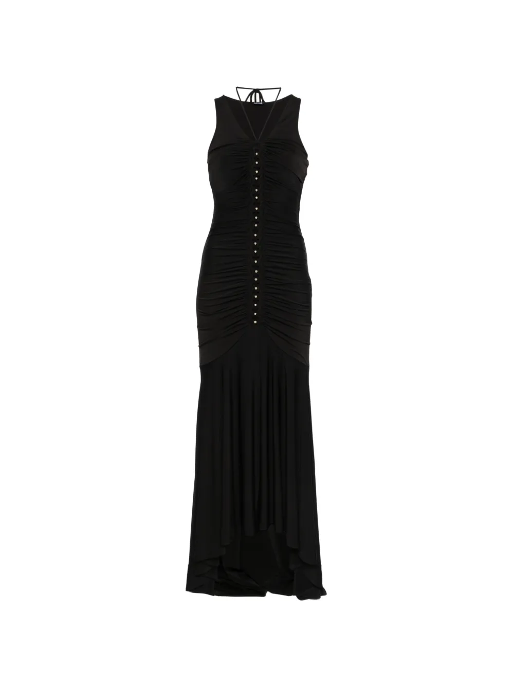 Just Cavalli ruched V-neck dress - Schwarz
