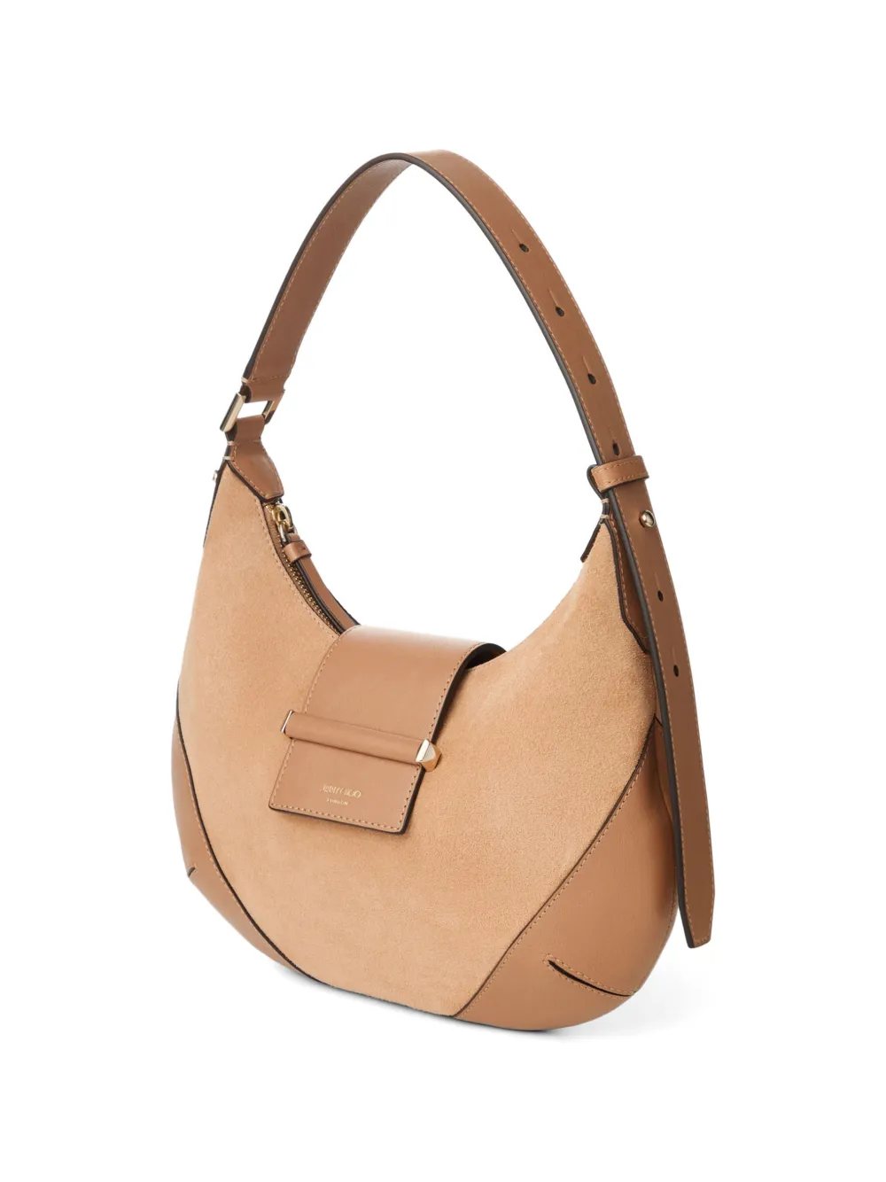 Jimmy Choo Bar leren kleine schoudertas Beige
