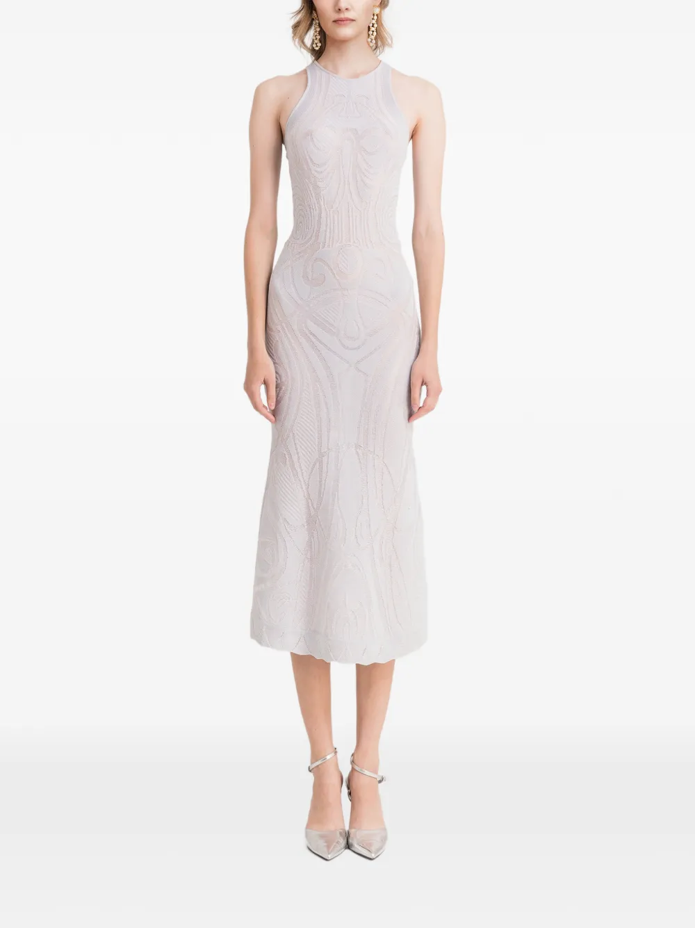 Gemy Maalouf Midi-jurk met patroon Wit