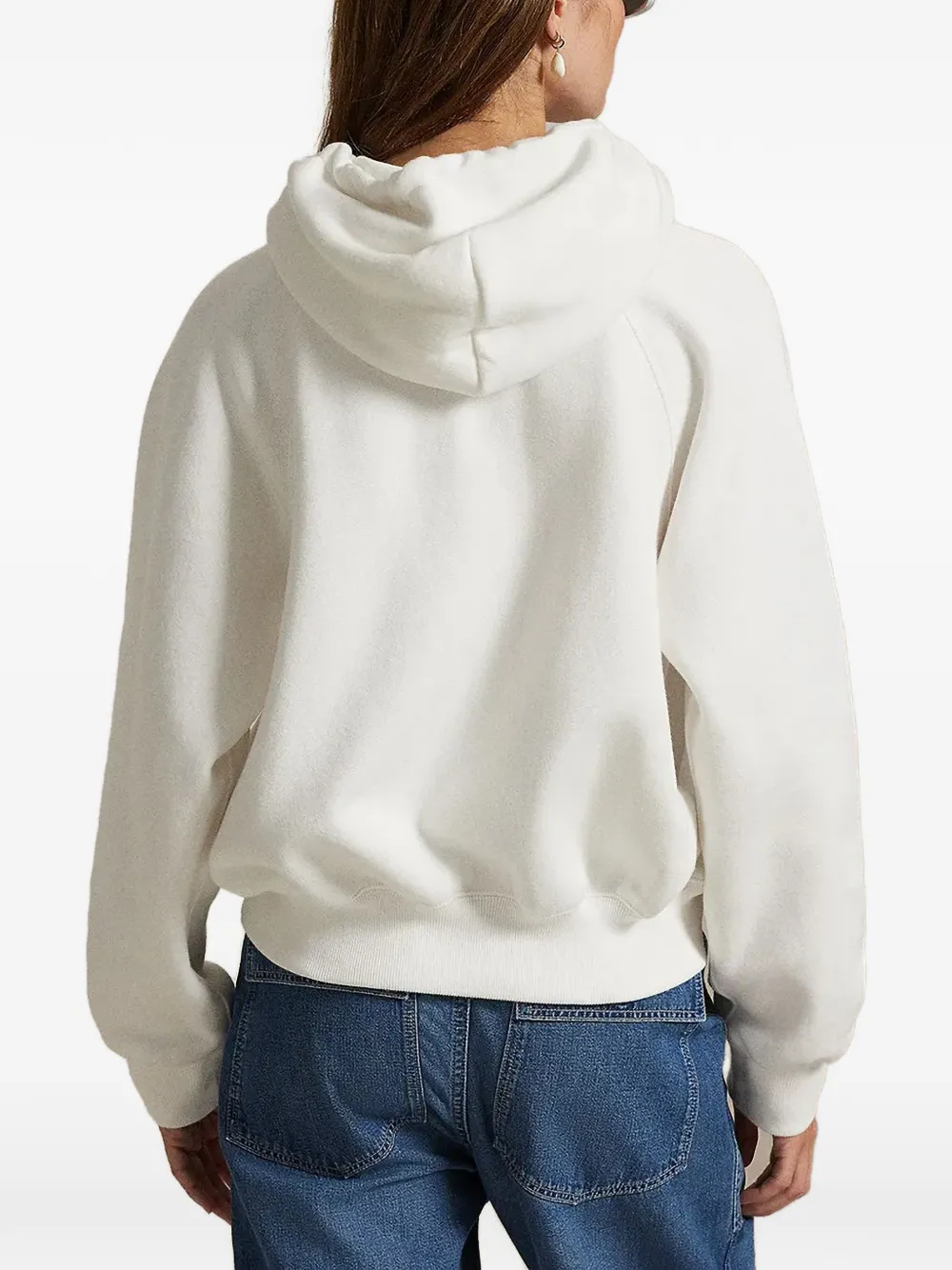 Polo Ralph Lauren Fleece hoodie met gekrompen pasvorm Wit