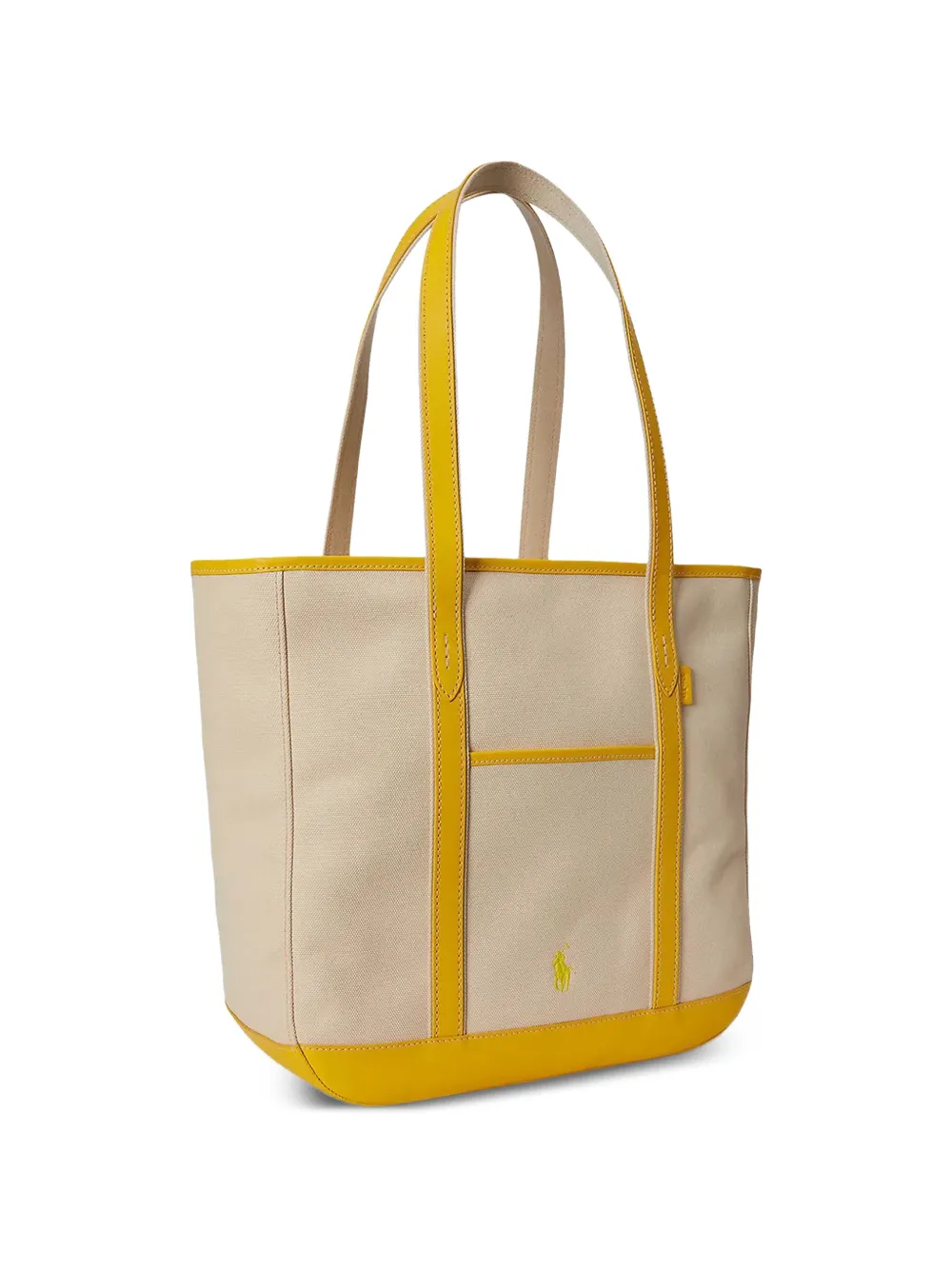 Polo Ralph Lauren Medium canvas shopper met leren afwerking Beige